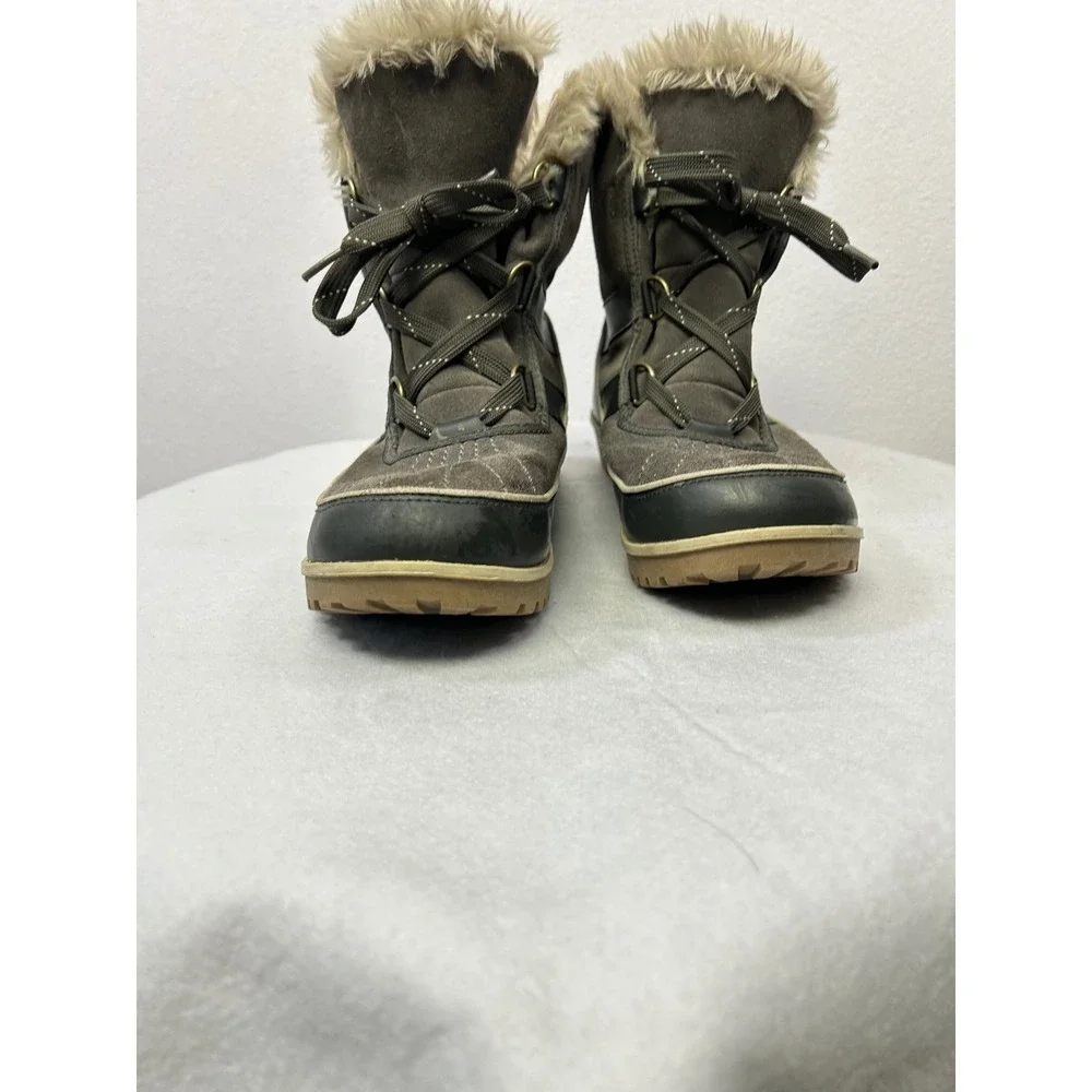 Winter Snow Sorel Womens 10 Shale Grey Waterproof Faux Fur Winter Carnival Boots